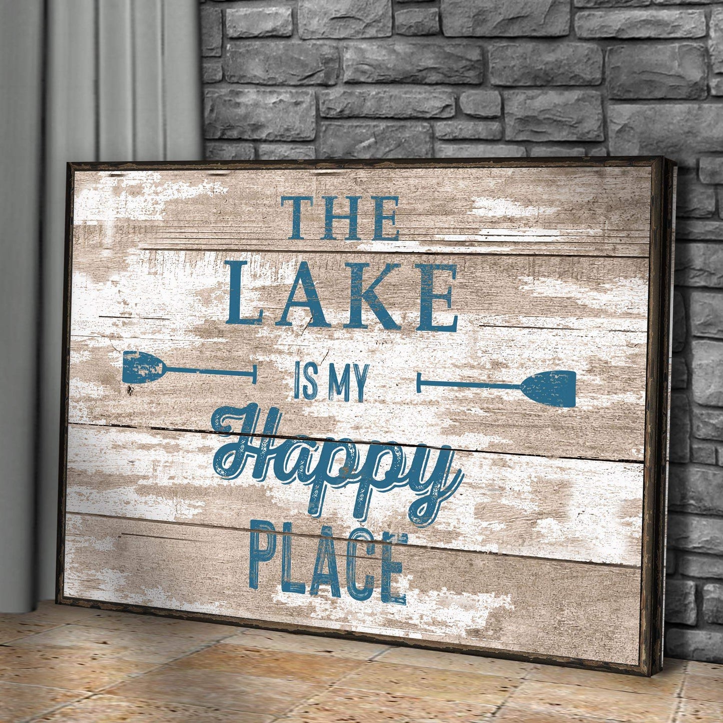 The Lake Is My Happy Place Sign III - Tailored Canvases - Flyclothing LLC