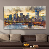 New York City Night View Canvas Wall Art - Tailored Canvases - Flyclothing LLC