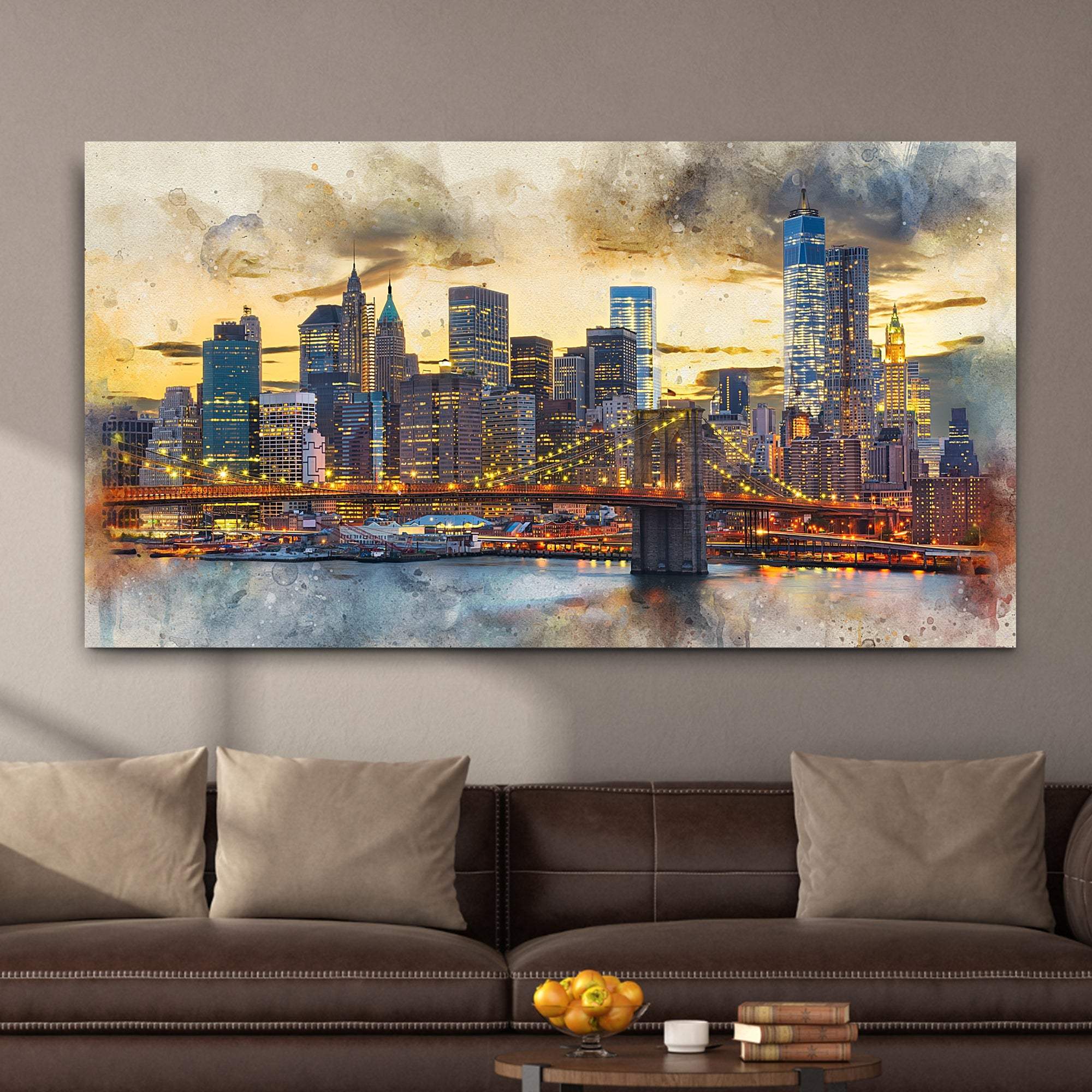 New York City Night View Canvas Wall Art - Tailored Canvases - Flyclothing LLC
