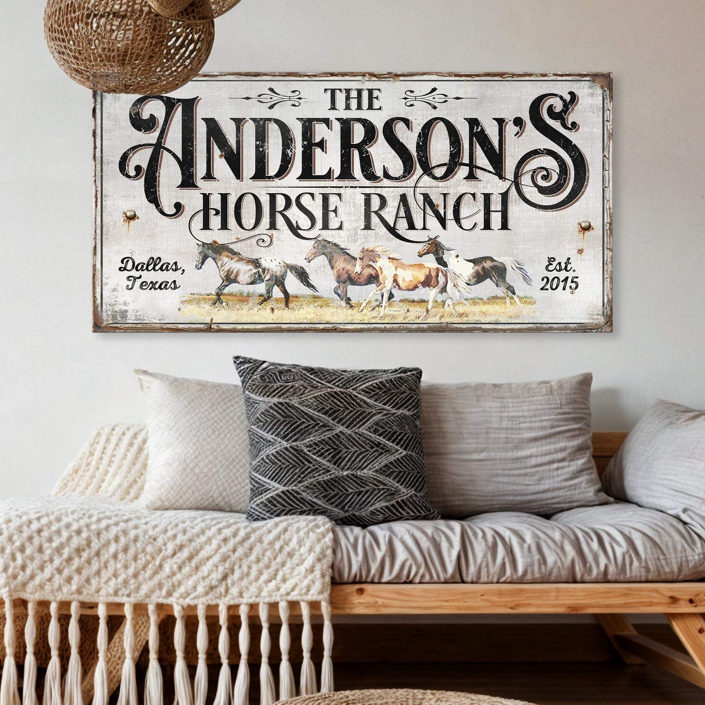 Personalized Horse Ranch Sign II - Tailored Canvases - Flyclothing LLC