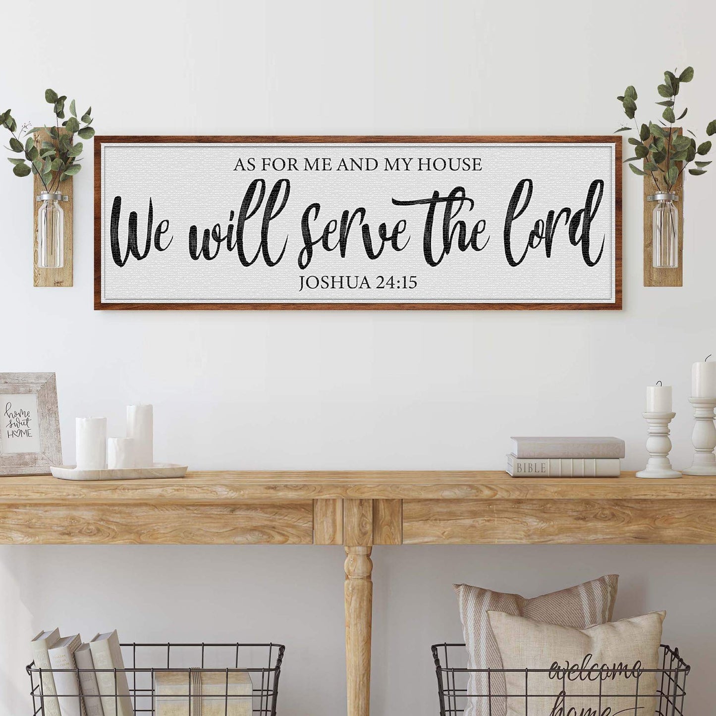 As For Me And My House We Will Serve The Lord Faith Sign II - Tailored Canvases - Flyclothing LLC