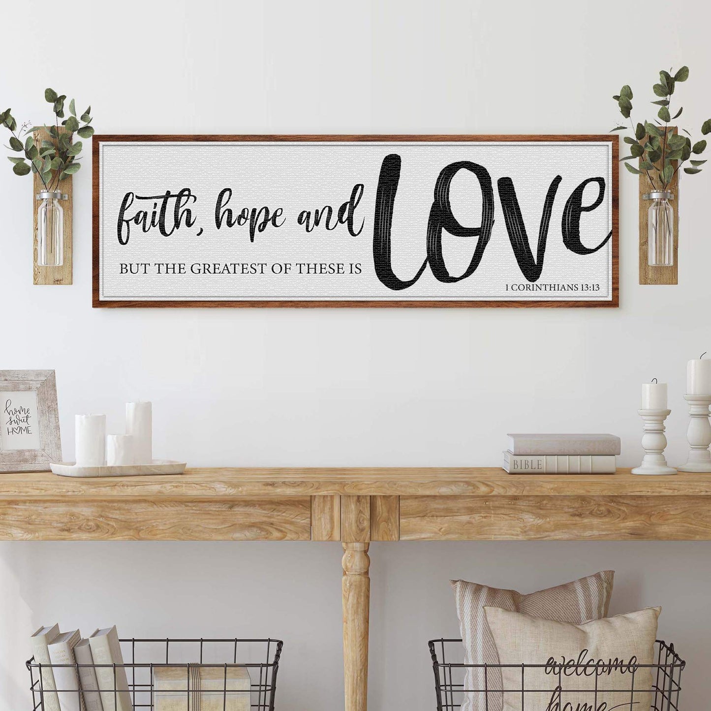 Faith Hope And Love 1 Corinthians 13:13 Faith Sign II - Tailored Canvases - Flyclothing LLC