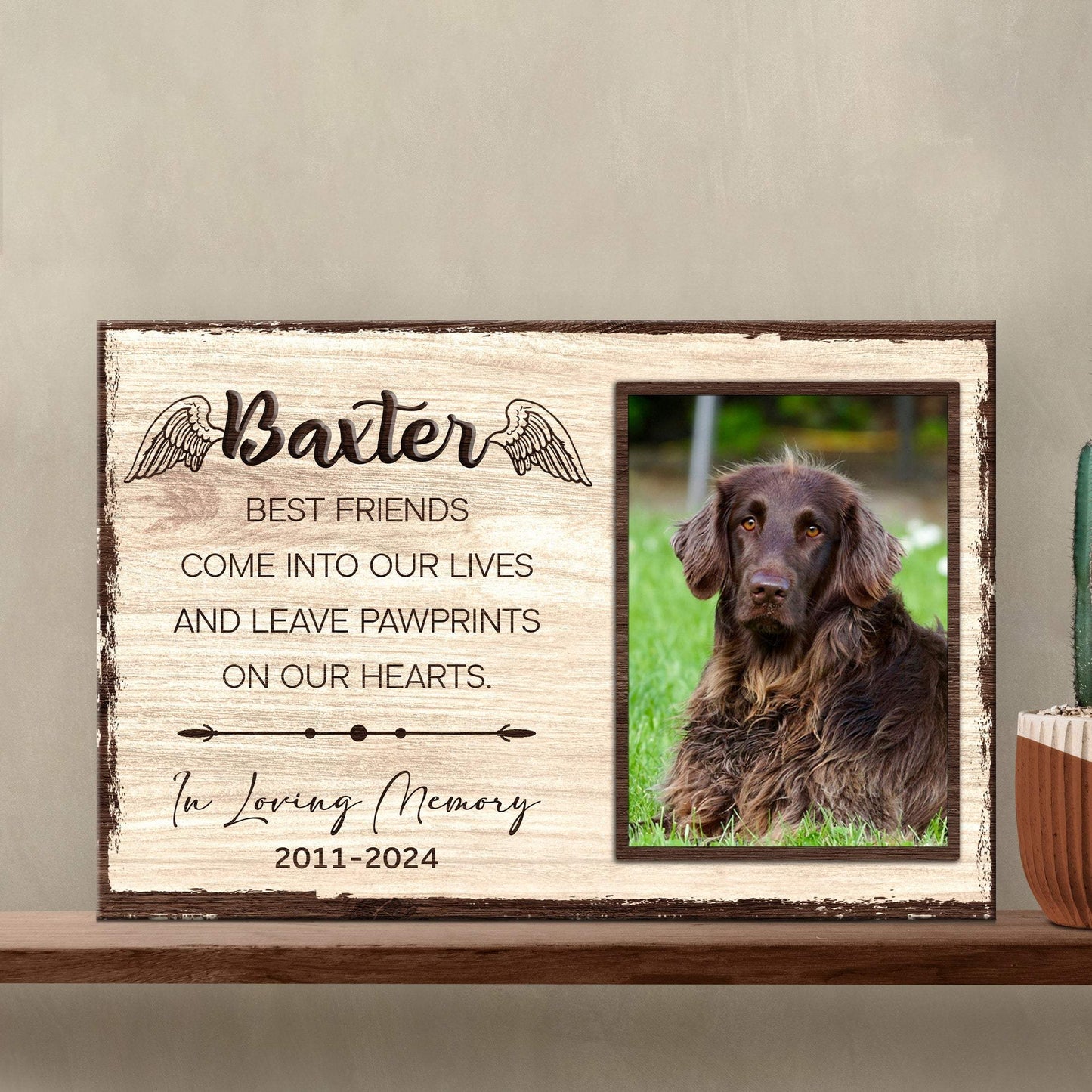 Pet Memorial Sign Best Friend In Paw Prints - Tailored Canvases - Flyclothing LLC