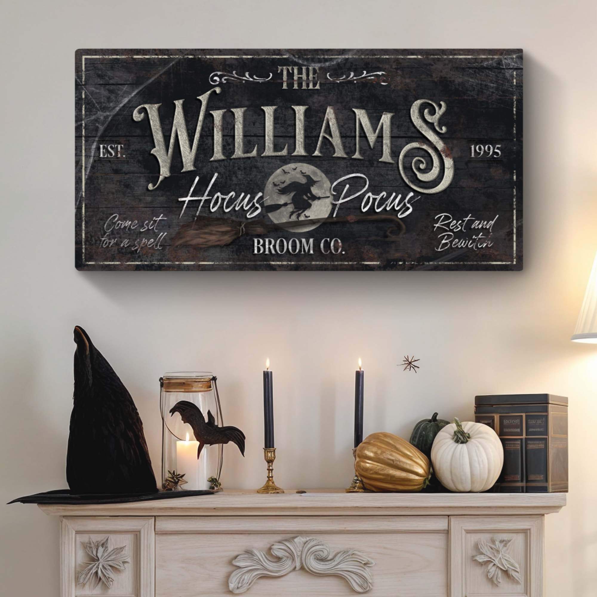 Personalized Hocus Pocus Halloween Sign II - Tailored Canvases - Flyclothing LLC