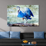 Beach Blue Heron Canvas Wall Art II - Tailored Canvases - Flyclothing LLC