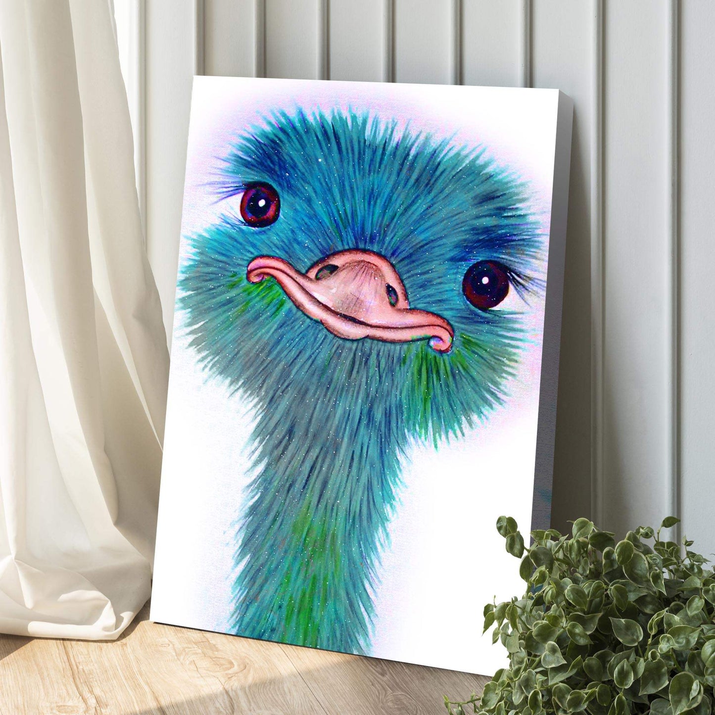 Watercolor Ostrich Canvas Wall Art - Tailored Canvases - Flyclothing LLC