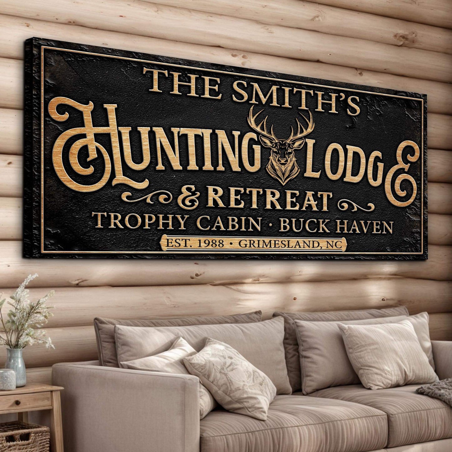 Family Hunting Lodge Retreat Sign - Tailored Canvases - Flyclothing LLC