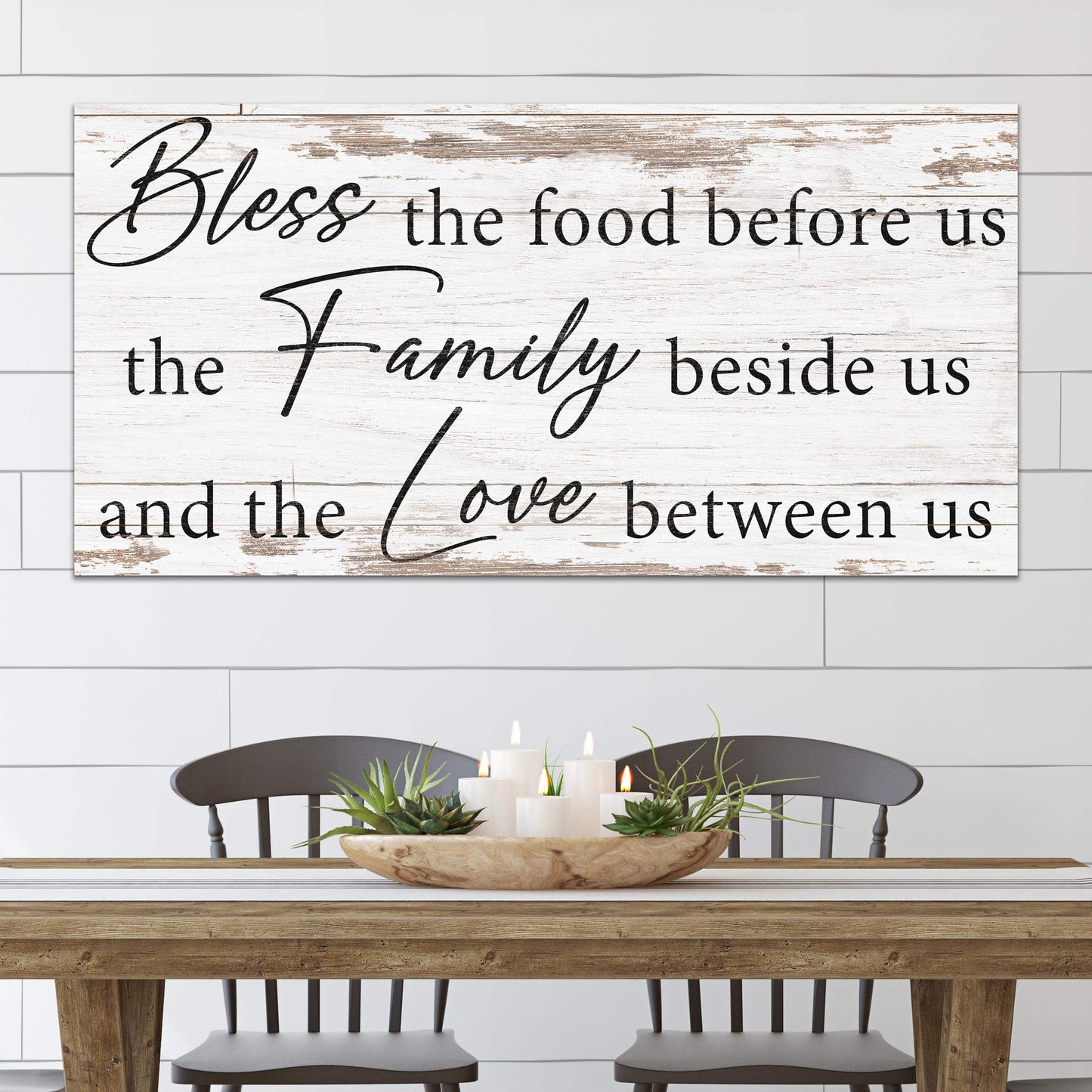 Bless The Food, Family, And Love Sign V - Tailored Canvases - Flyclothing LLC