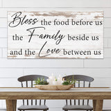 Bless The Food, Family, And Love Sign V - Tailored Canvases - Flyclothing LLC