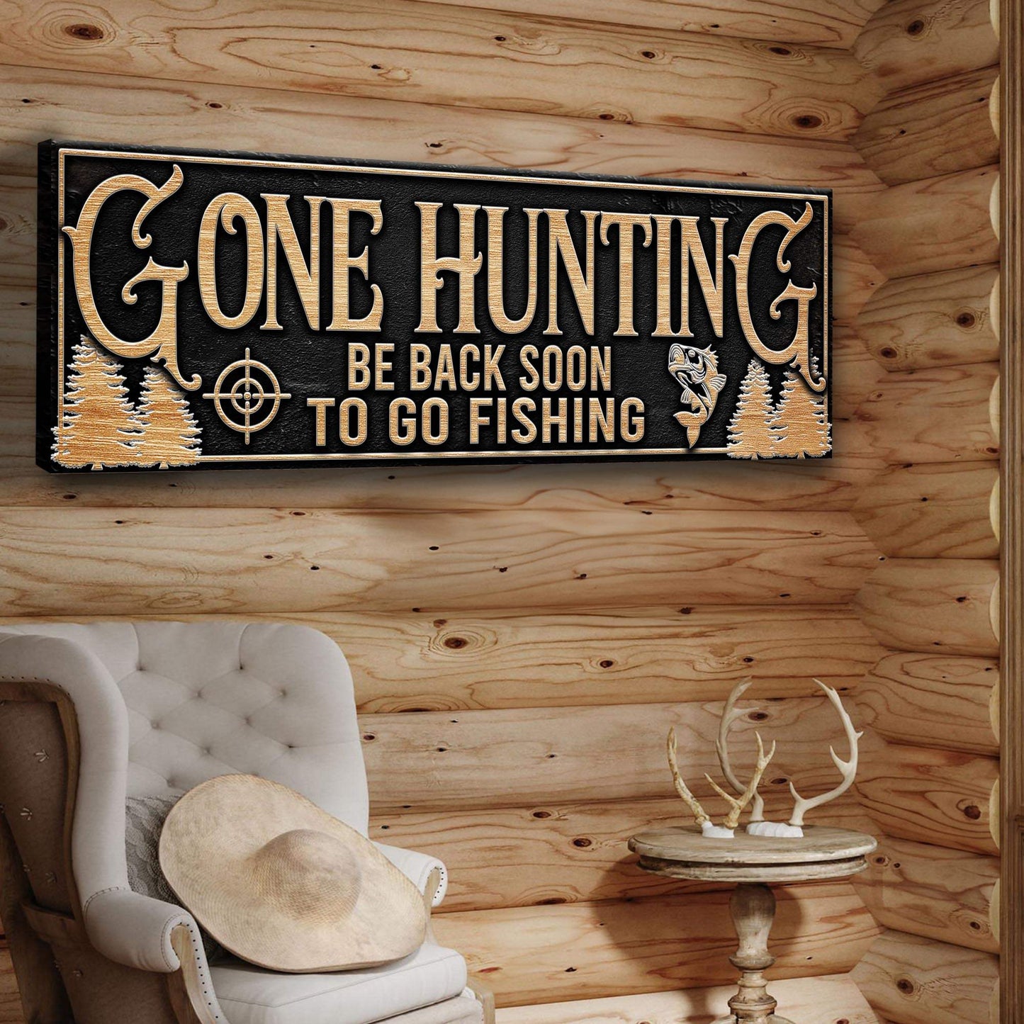 Gone Hunting Sign - Tailored Canvases - Flyclothing LLC