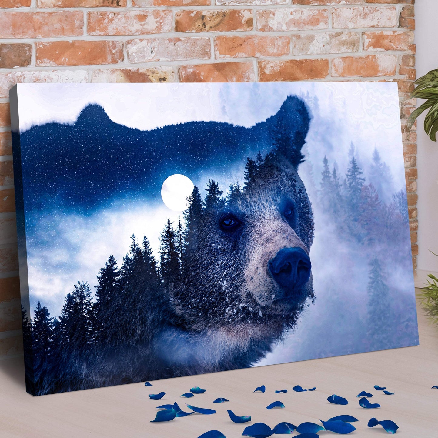 Animals Forest Bear Illustration Canvas Wall Art II - Tailored Canvases - Flyclothing LLC