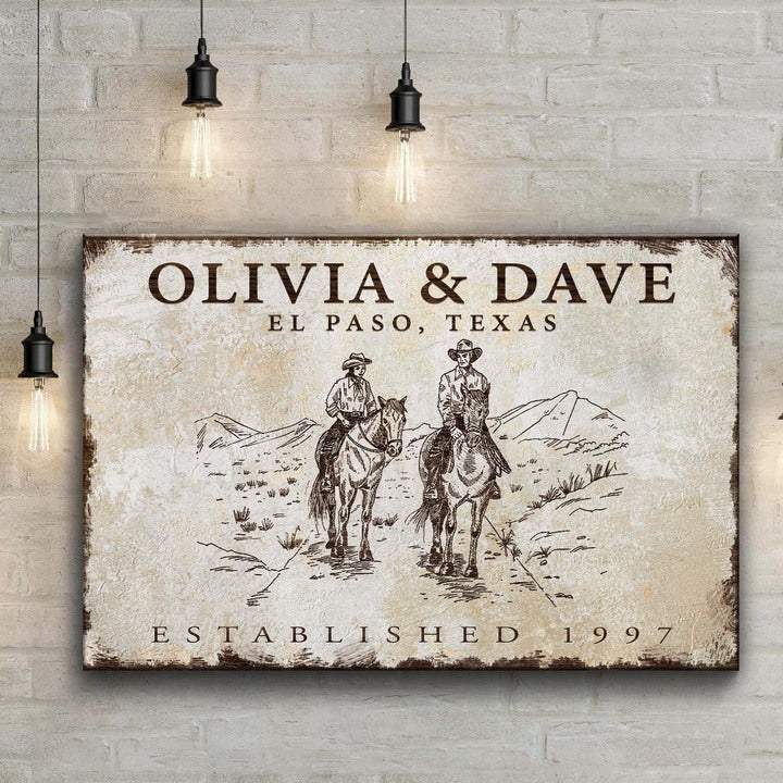 Cowboy Couple Sign - Tailored Canvases - Flyclothing LLC