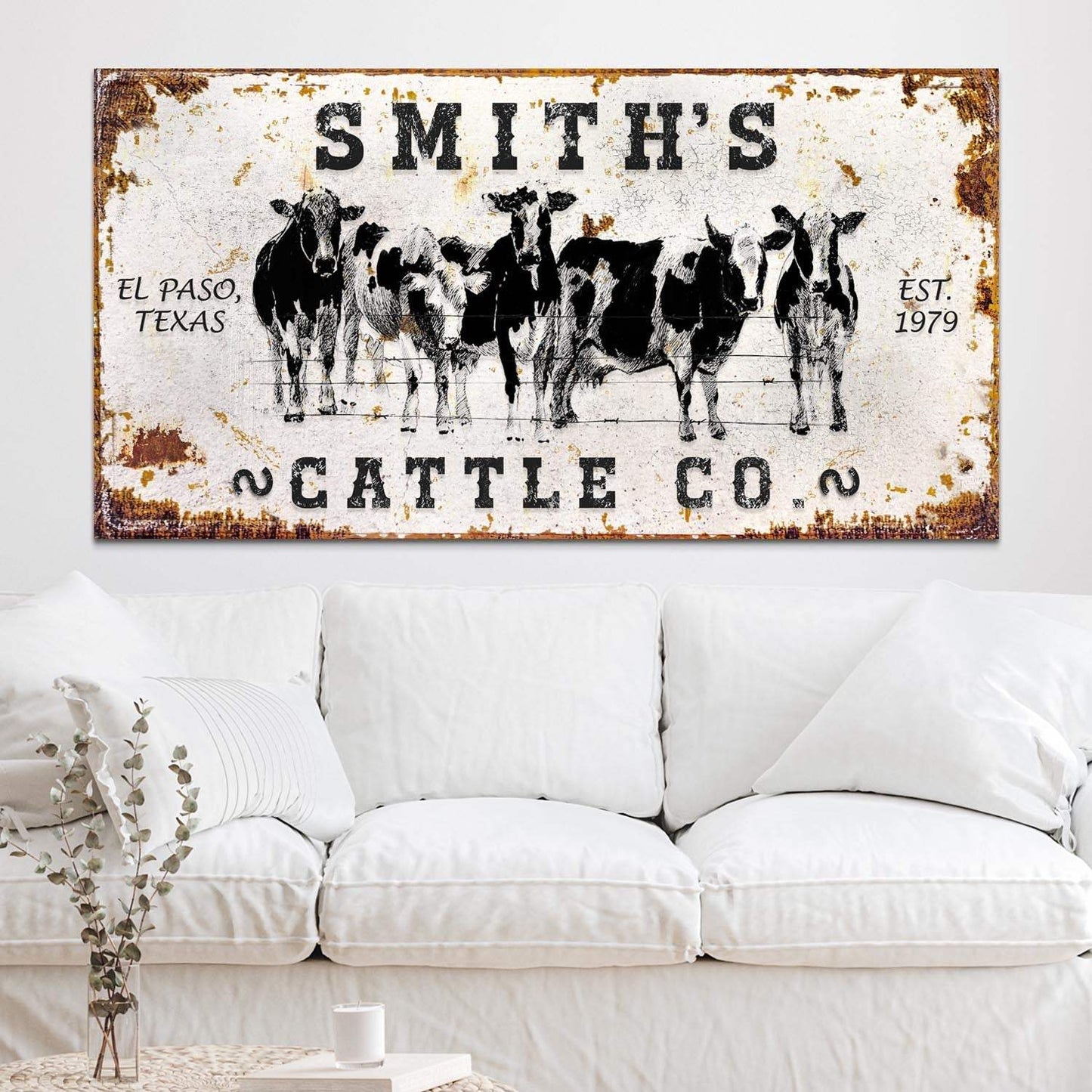 Personalized Cattle Sign II - Tailored Canvases - Flyclothing LLC