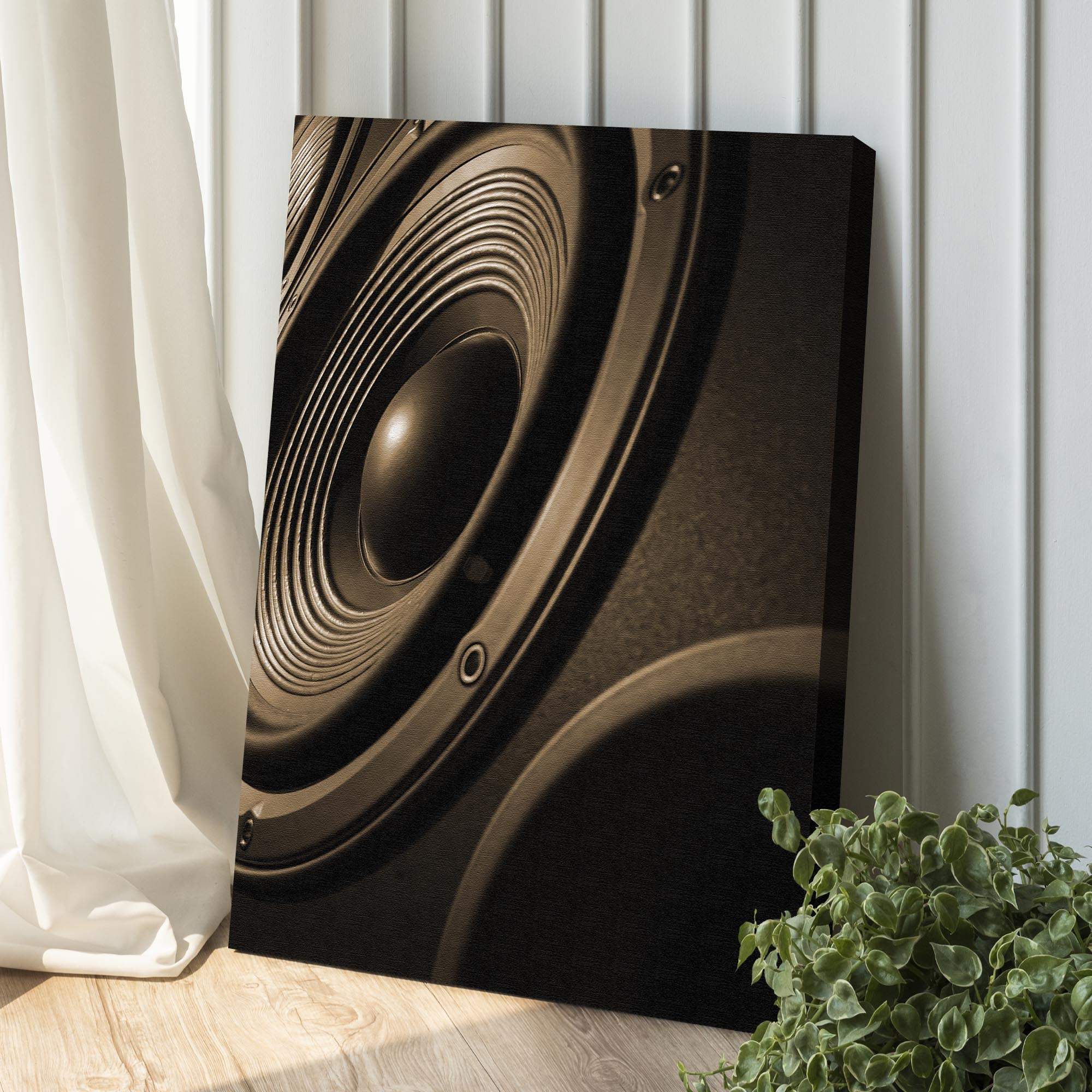 Music Equipment Speakers Sepia Canvas Wall Art - Tailored Canvases - Flyclothing LLC