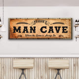 Personalized Man Cave Sign: Rustic Man Cave Sign for Custom Bar Signs or Home Bar - Tailored Canvases - Flyclothing LLC