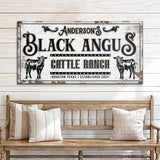 Personalized Black Angus Cattle Sign - Tailored Canvases - Flyclothing LLC