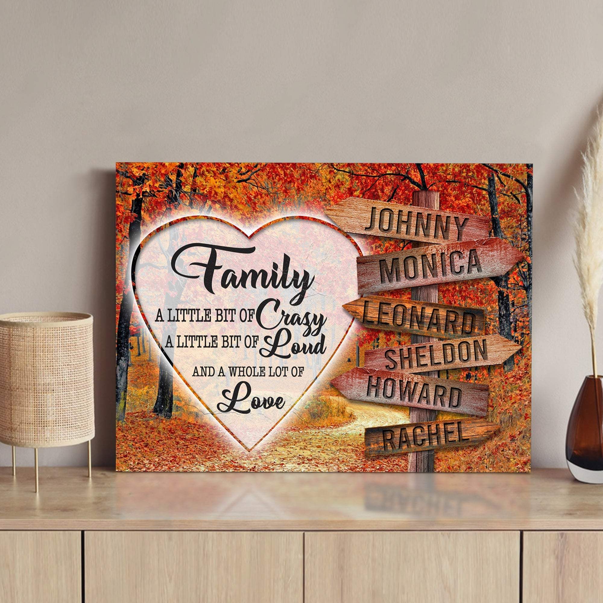 A Lot of Love Family Names Sign III - Tailored Canvases - Flyclothing LLC