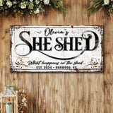 Personalized She Shed Sign XVIII - Tailored Canvases - Flyclothing LLC
