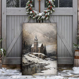 Vintage Church Christmas Wall Art II - Tailored Canvases - Flyclothing LLC