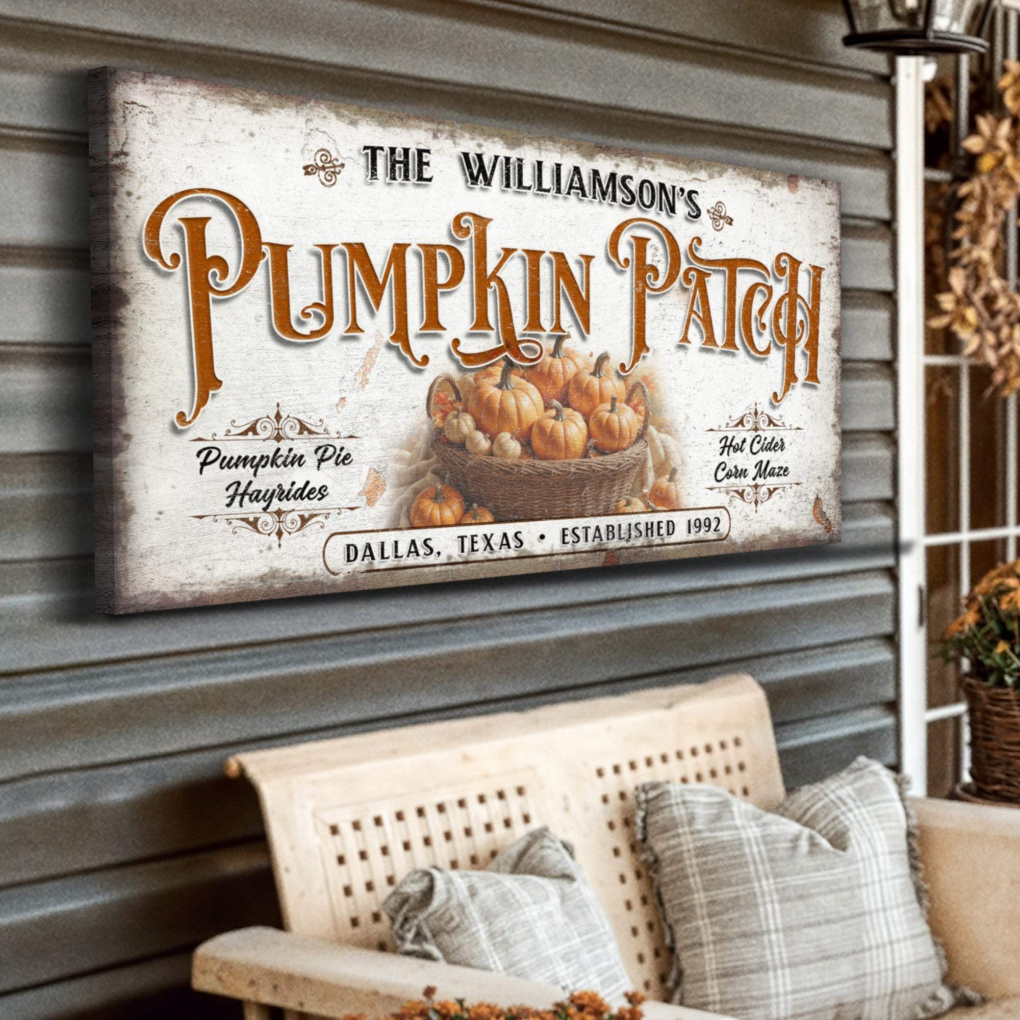 Personalized Pumpkin Patch Sign II - Tailored Canvases - Flyclothing LLC