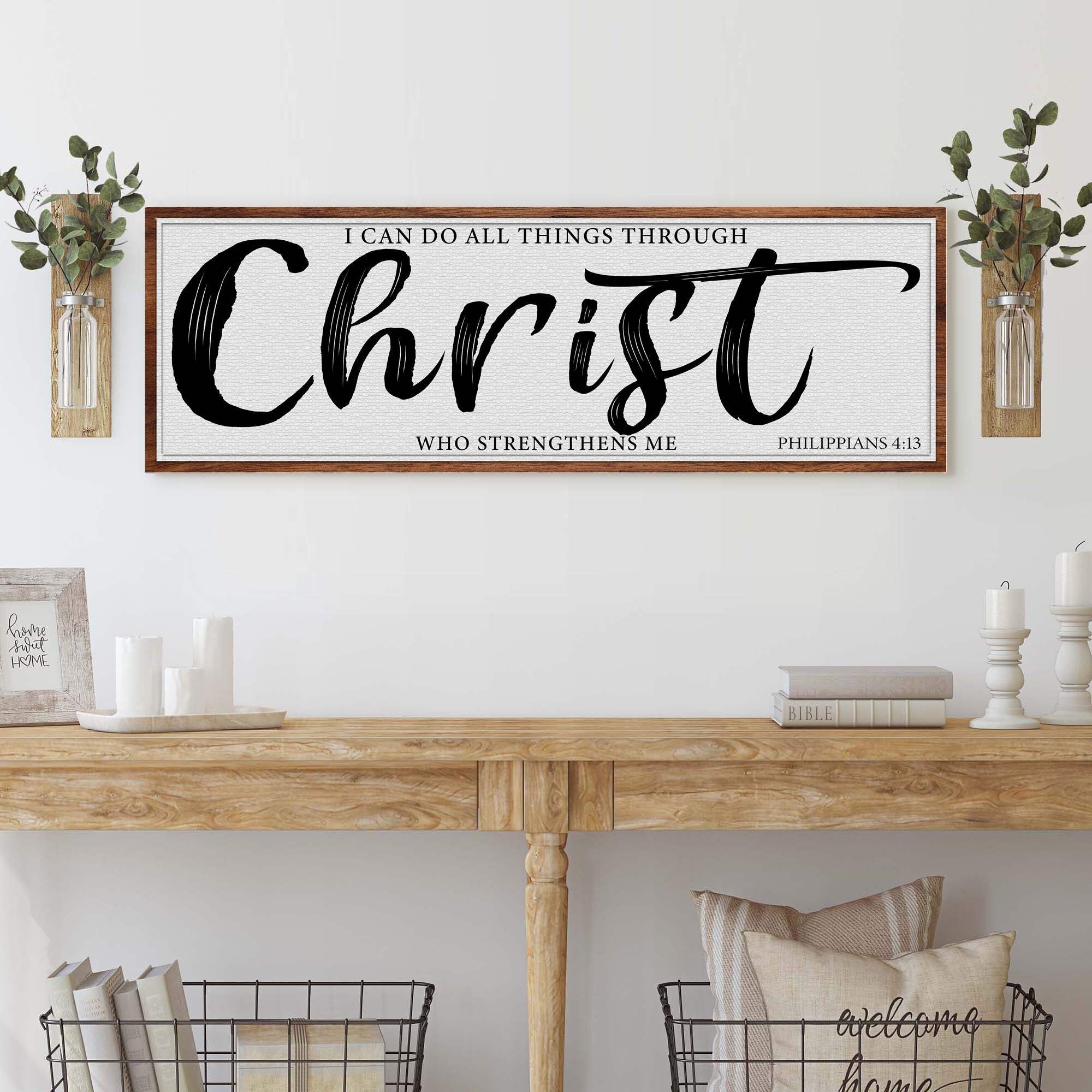 I Can Do All Things Through Christ Who Strengthens Me Faith Sign II - Tailored Canvases - Flyclothing LLC