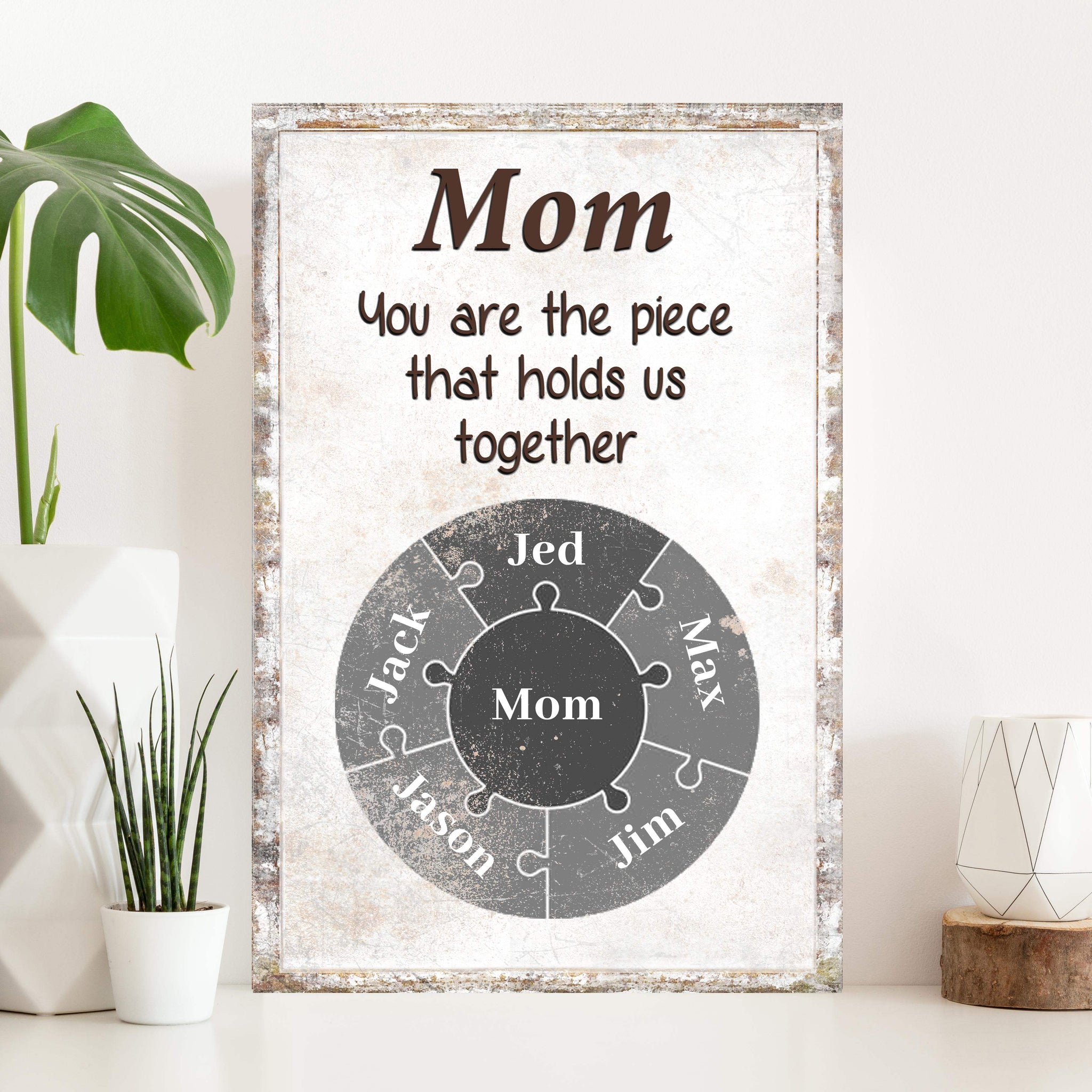 Mom Personalized Puzzle Sign - Tailored Canvases - Flyclothing LLC