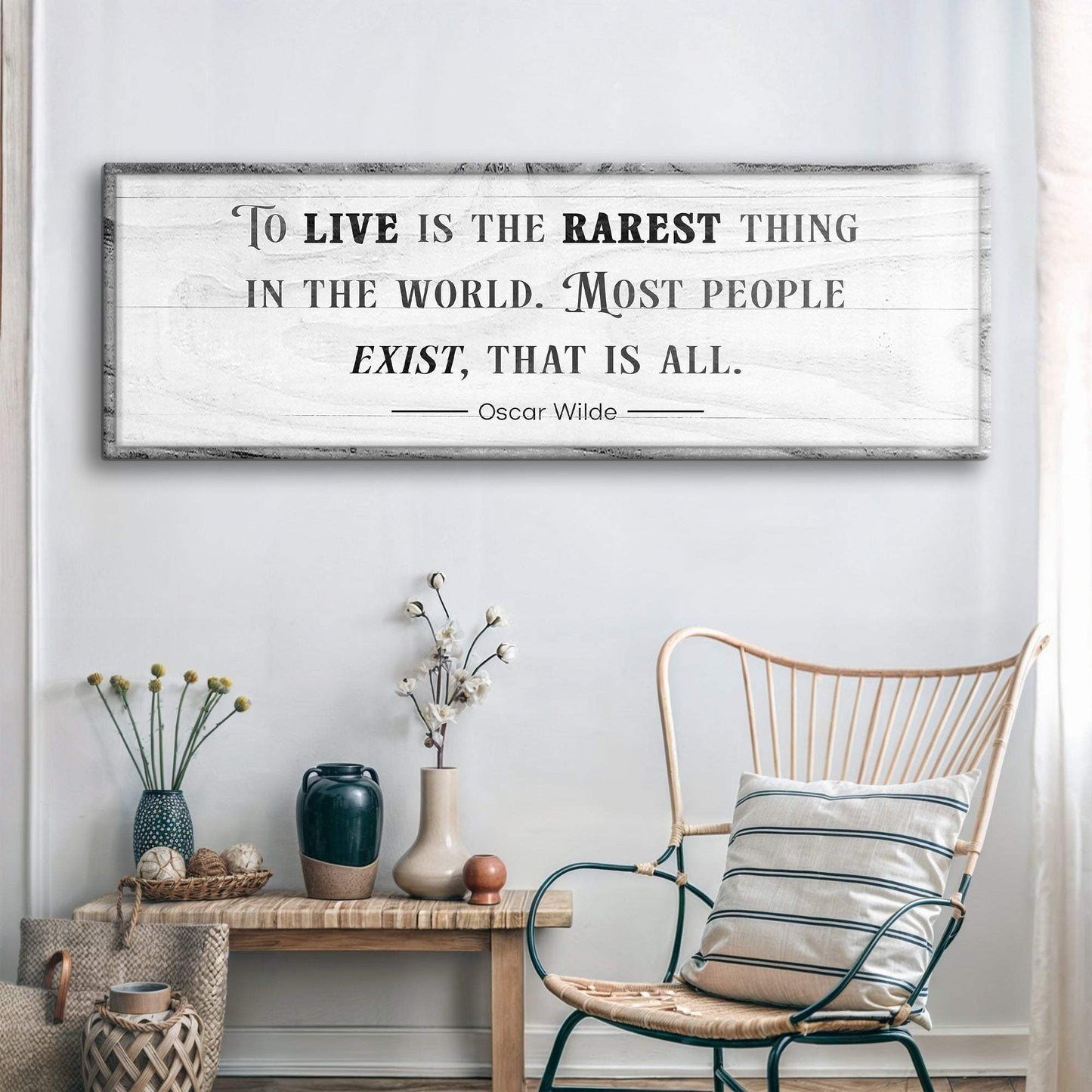 To Live Is The Rarest Thing Farmhouse Sign - Tailored Canvases - Flyclothing LLC