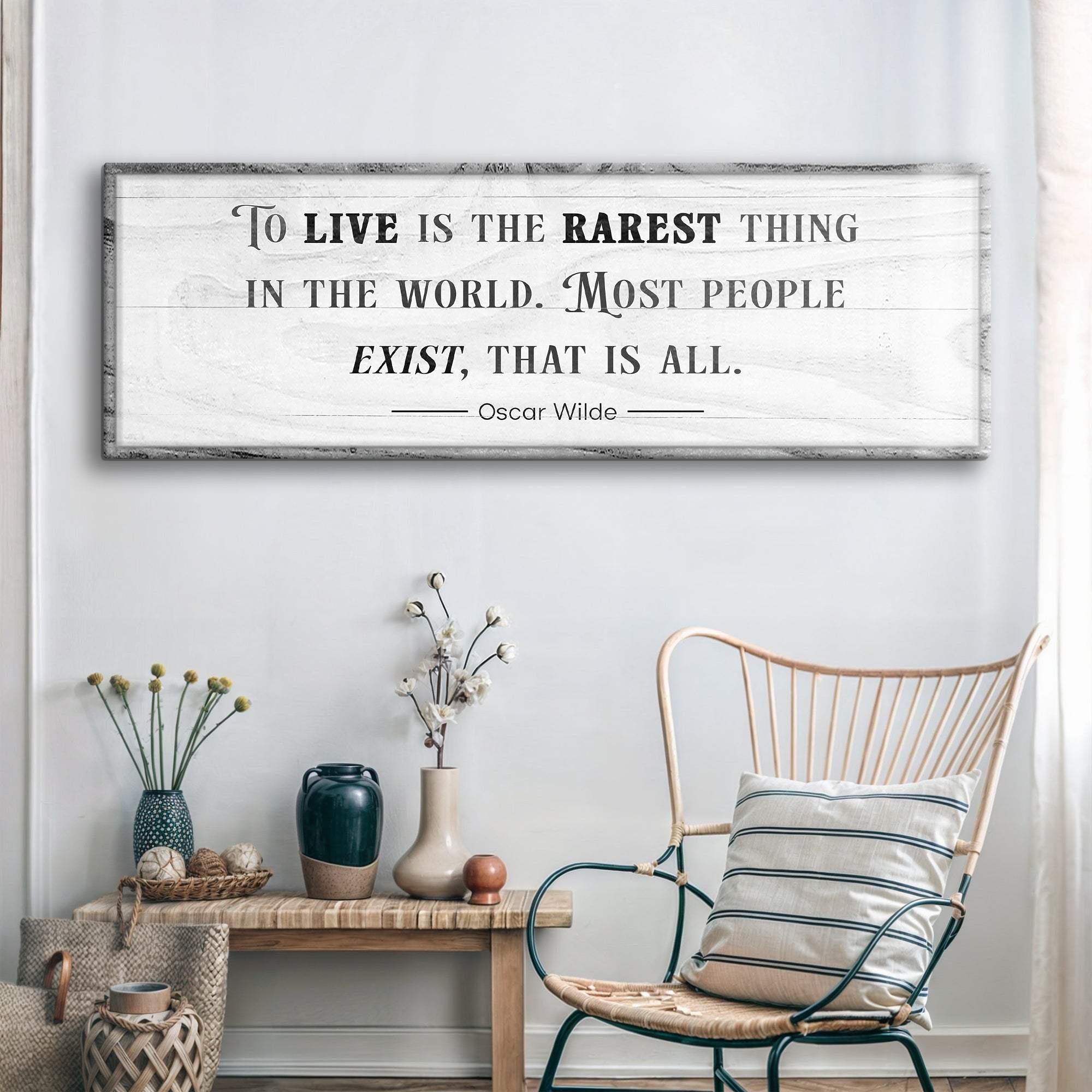 To Live Is The Rarest Thing Farmhouse Sign - Tailored Canvases - Flyclothing LLC