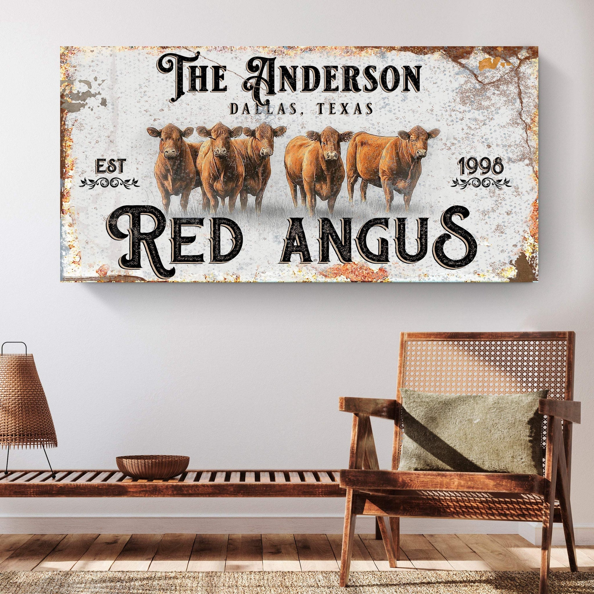 Red Angus Sign - Tailored Canvases - Flyclothing LLC