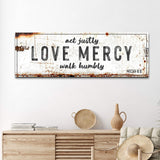 Act Justly Love Mercy Walk Humbly Faith Sign - Tailored Canvases - Flyclothing LLC