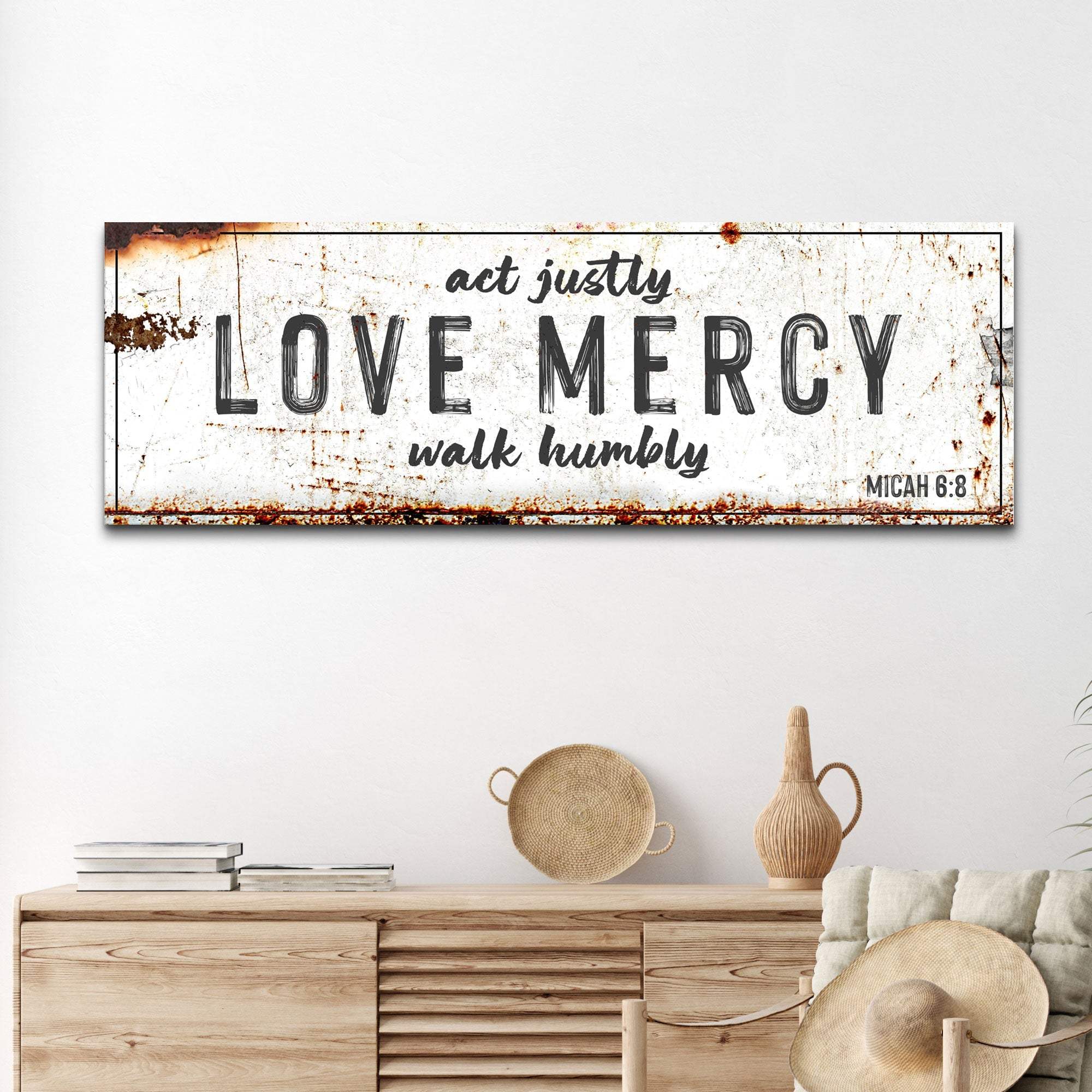 Act Justly Love Mercy Walk Humbly Faith Sign - Tailored Canvases - Flyclothing LLC