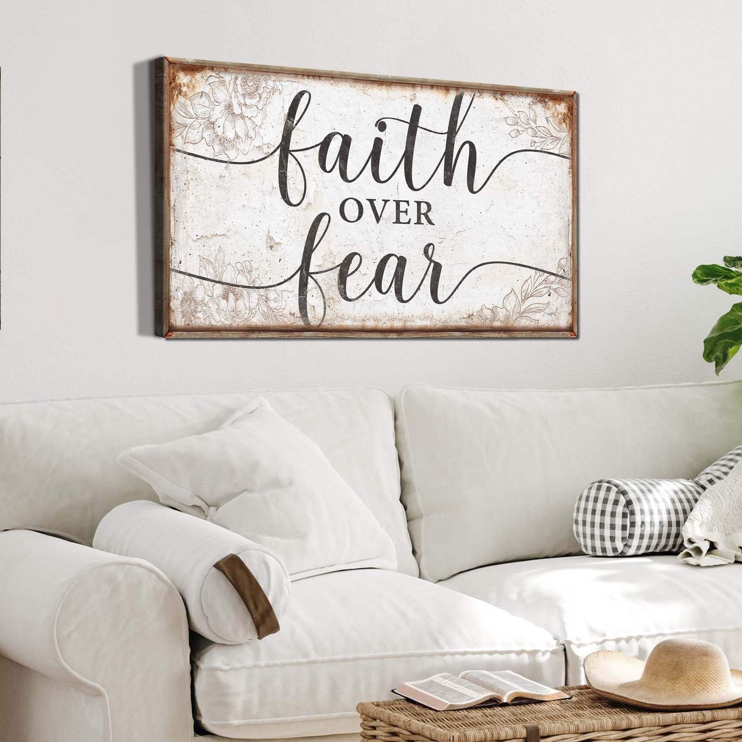 Faith Over Fear Faith Sign - Tailored Canvases - Flyclothing LLC