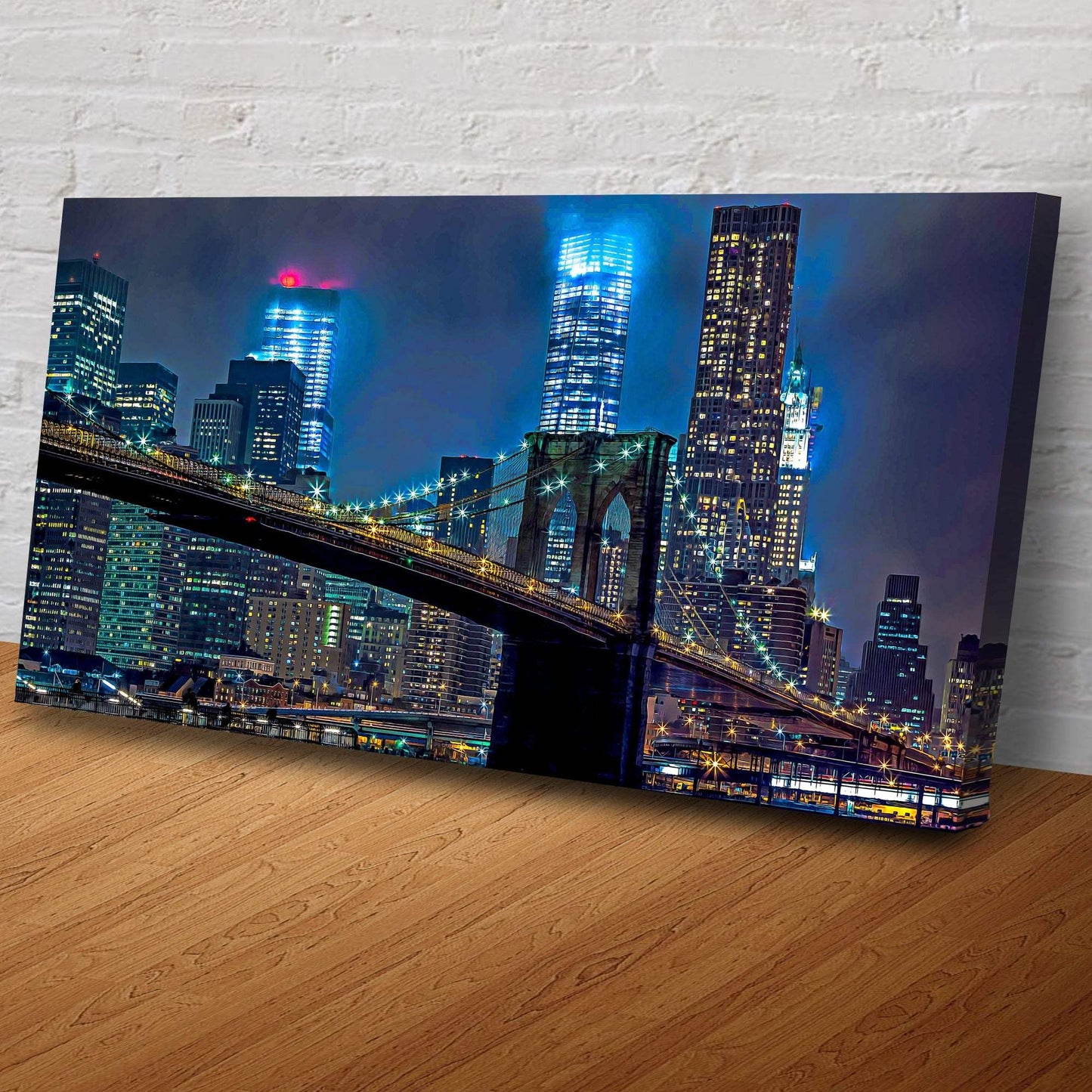 Brooklyn Bridge Night View Canvas Wall Art - Tailored Canvases - Flyclothing LLC