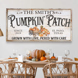 Personalized Pumpkin Patch Sign VII - Tailored Canvases - Flyclothing LLC