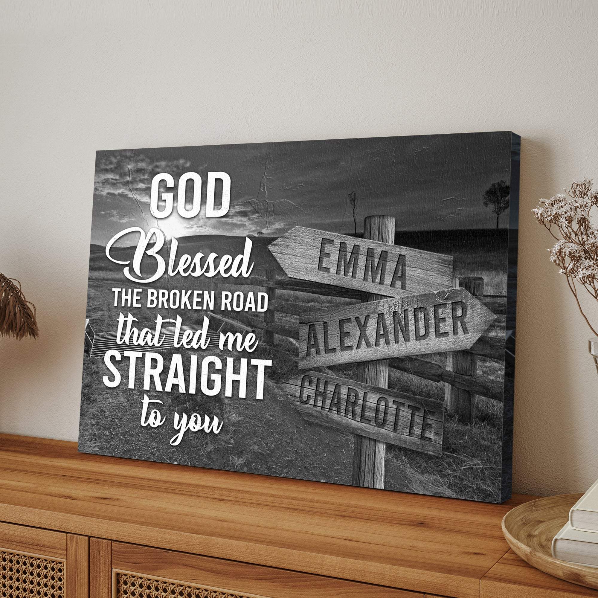 That Led Me To You Family Names Sign - Tailored Canvases - Flyclothing LLC