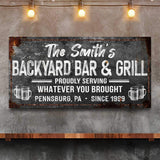 Backyard Bar & Grill Sign XXIII - Tailored Canvases - Flyclothing LLC