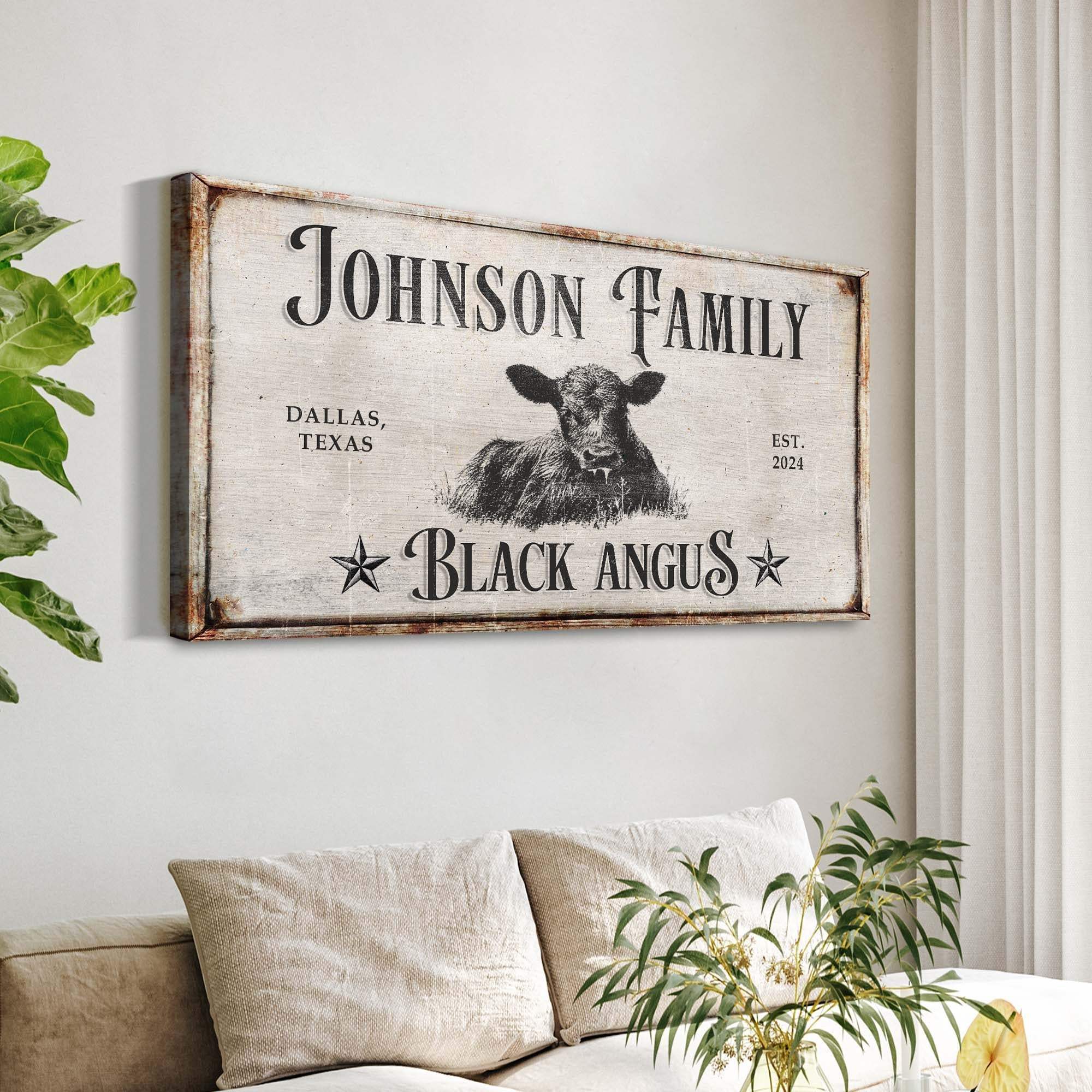 Black Angus Cattle Sign - Tailored Canvases - Flyclothing LLC