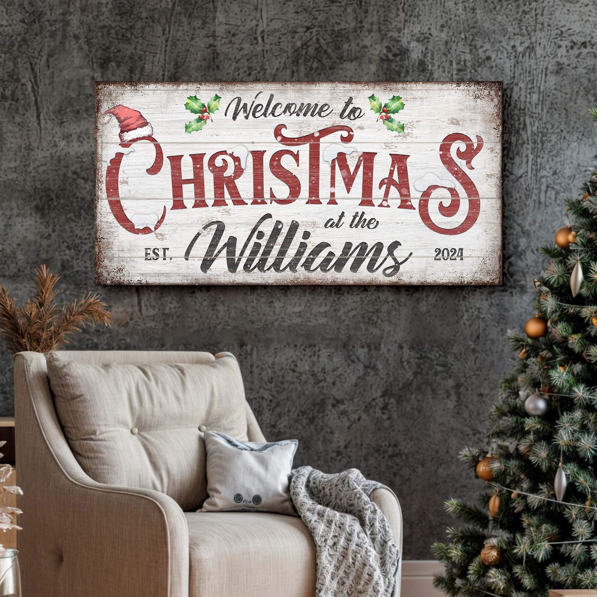 Family Welcome To Christmas Sign V - Tailored Canvases - Flyclothing LLC