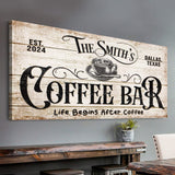 Personalized Coffee Bar Sign IV - Tailored Canvases - Flyclothing LLC