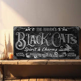 Black Cat’s Spirits & Charms Bar Halloween Sign II - Tailored Canvases - Flyclothing LLC