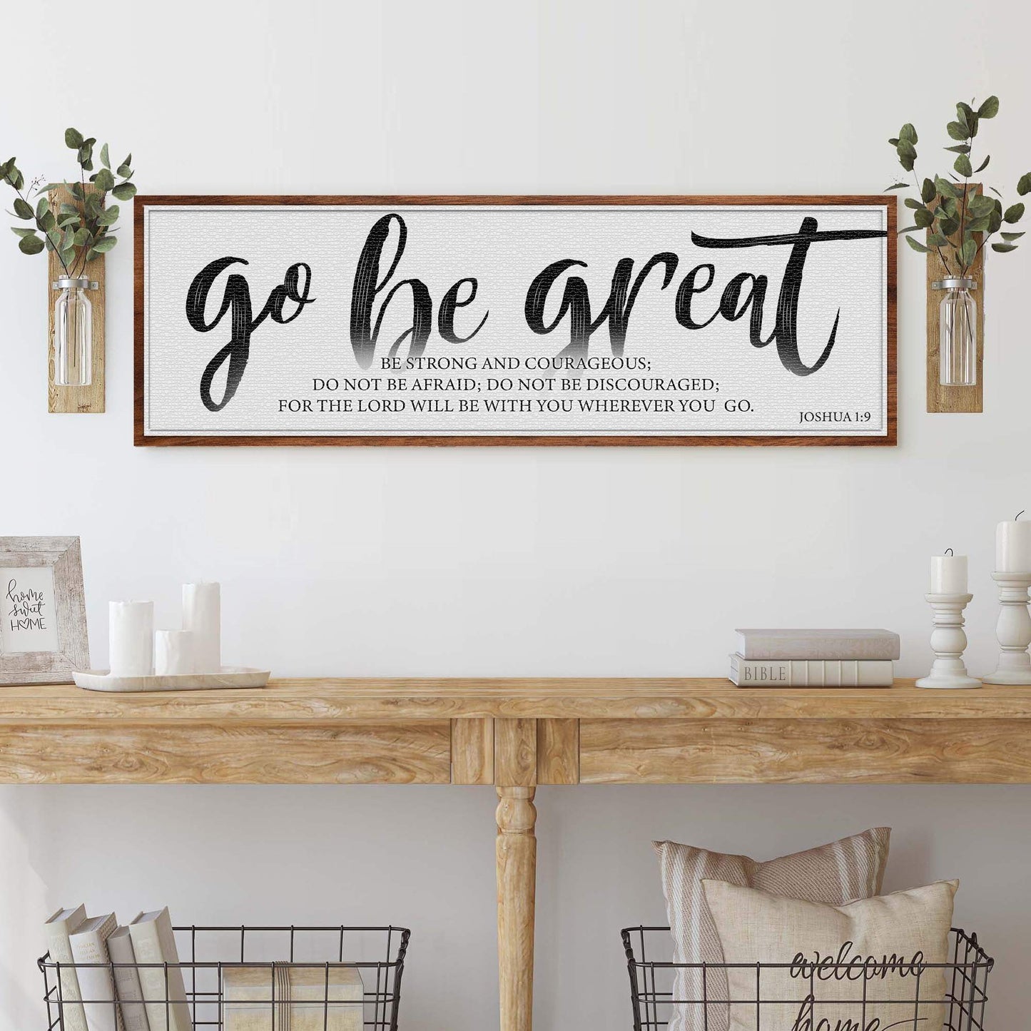Go Be Great, Joshua 1:9 Faith Sign - Tailored Canvases - Flyclothing LLC