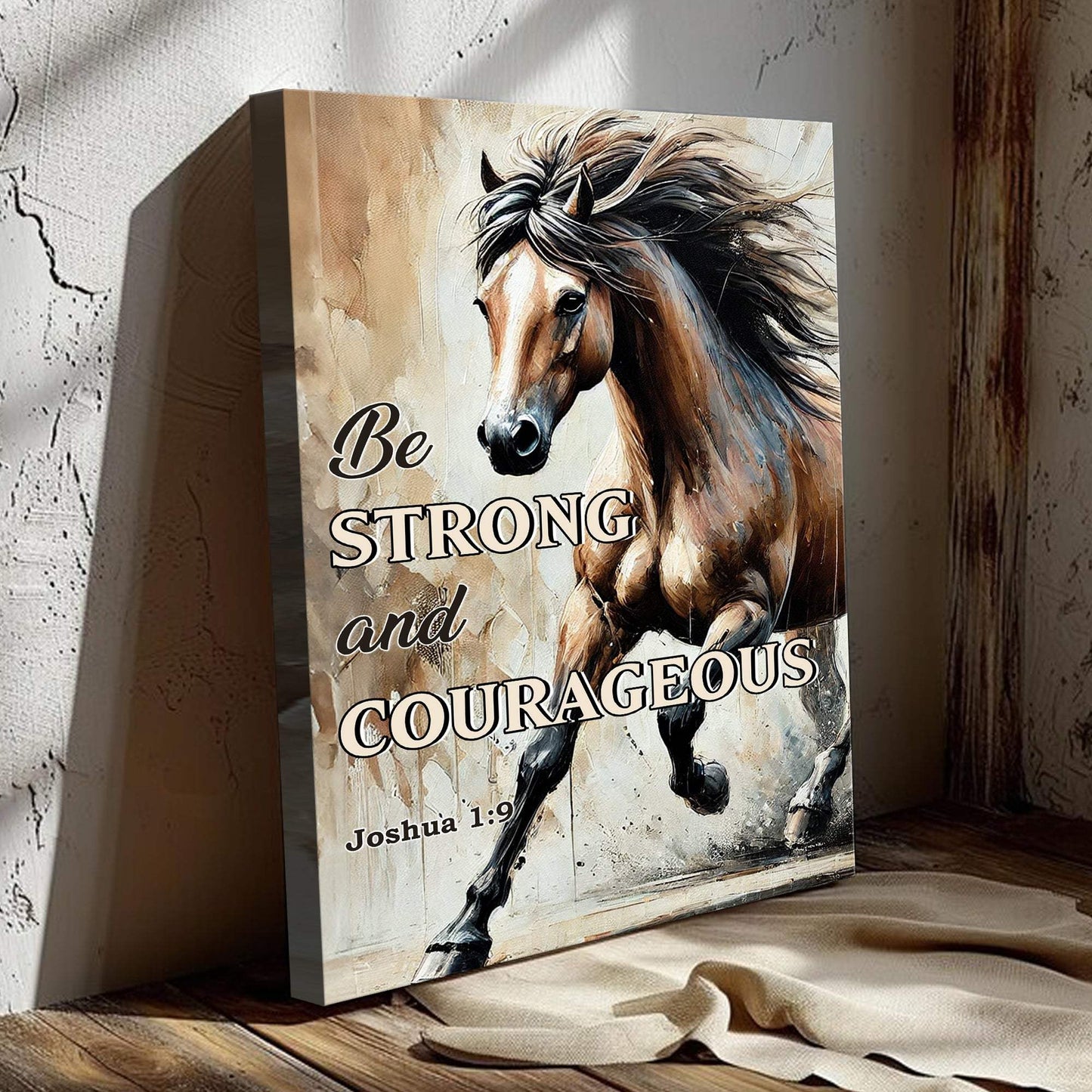 Be Strong And Courageous Faith Sign V - Tailored Canvases - Flyclothing LLC