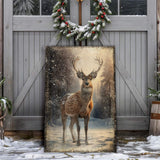 Vintage Winter Deer Christmas Wall Art IV - Tailored Canvases - Flyclothing LLC