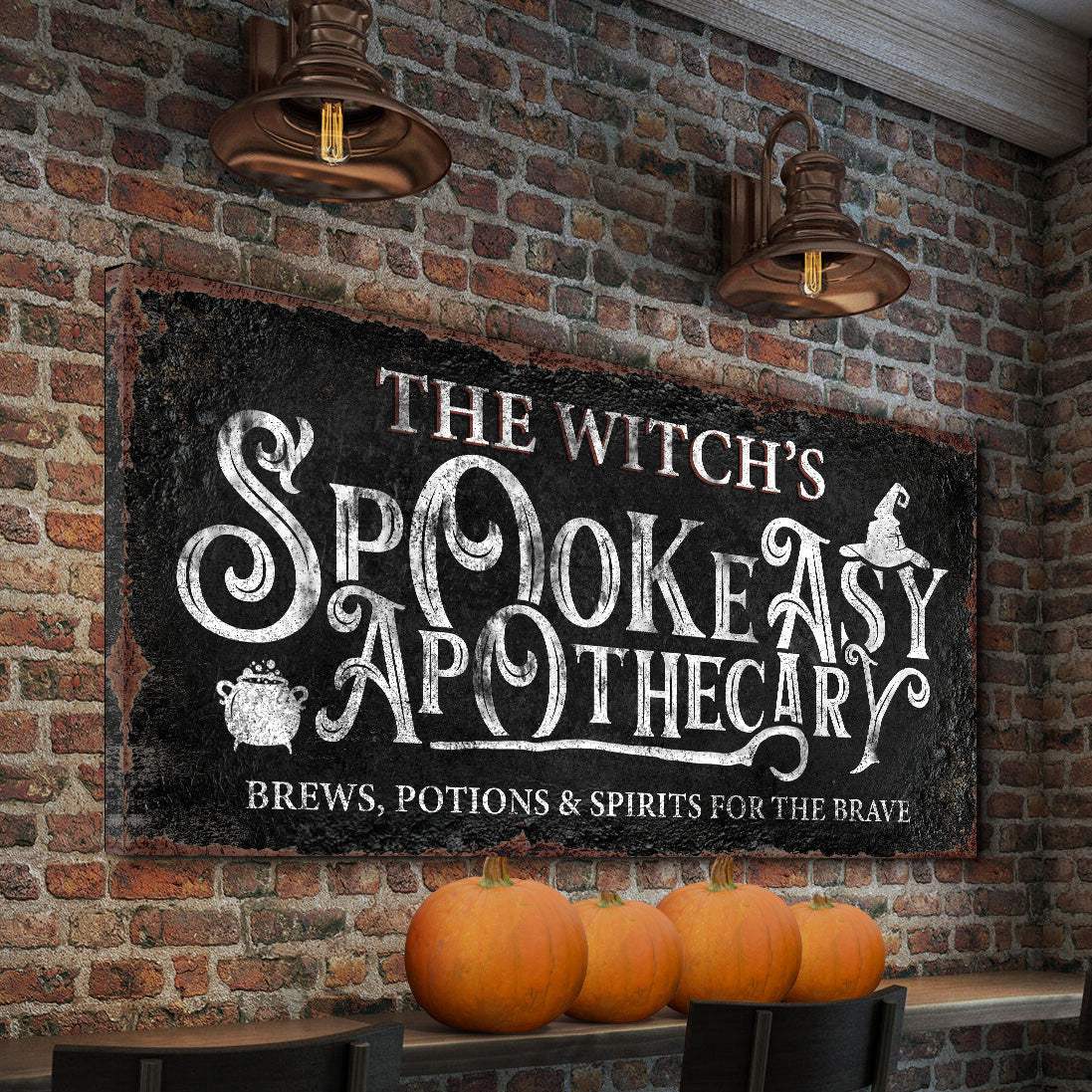 The Bewitched Speakeasy Bar Halloween Sign - Tailored Canvases - Flyclothing LLC