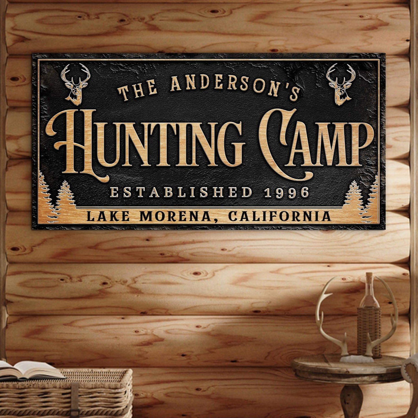 Personalized Family Hunting Camp Sign - Tailored Canvases - Flyclothing LLC