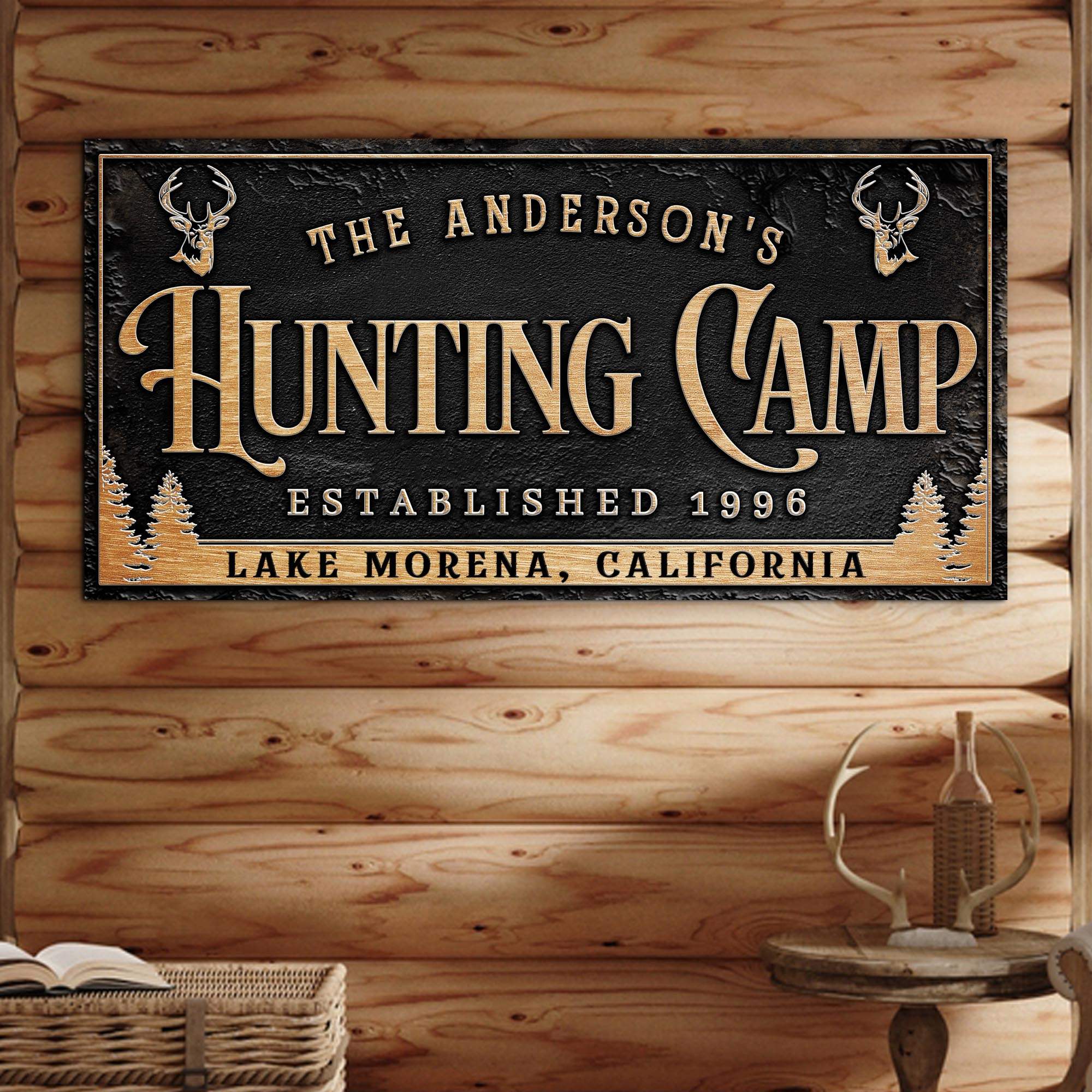 Personalized Family Hunting Camp Sign - Tailored Canvases - Flyclothing LLC