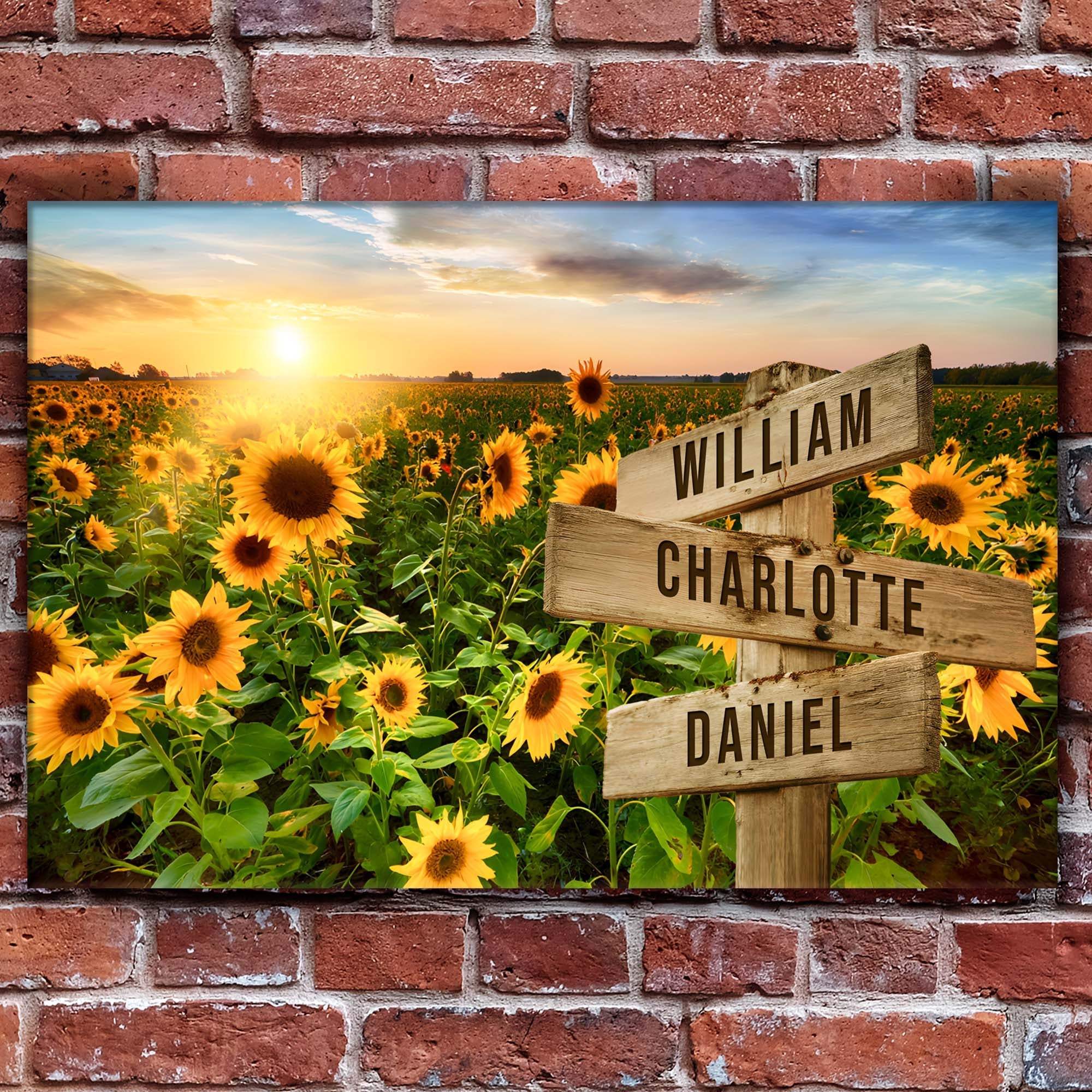 Sunflower Field Family Names Sign - Tailored Canvases - Flyclothing LLC