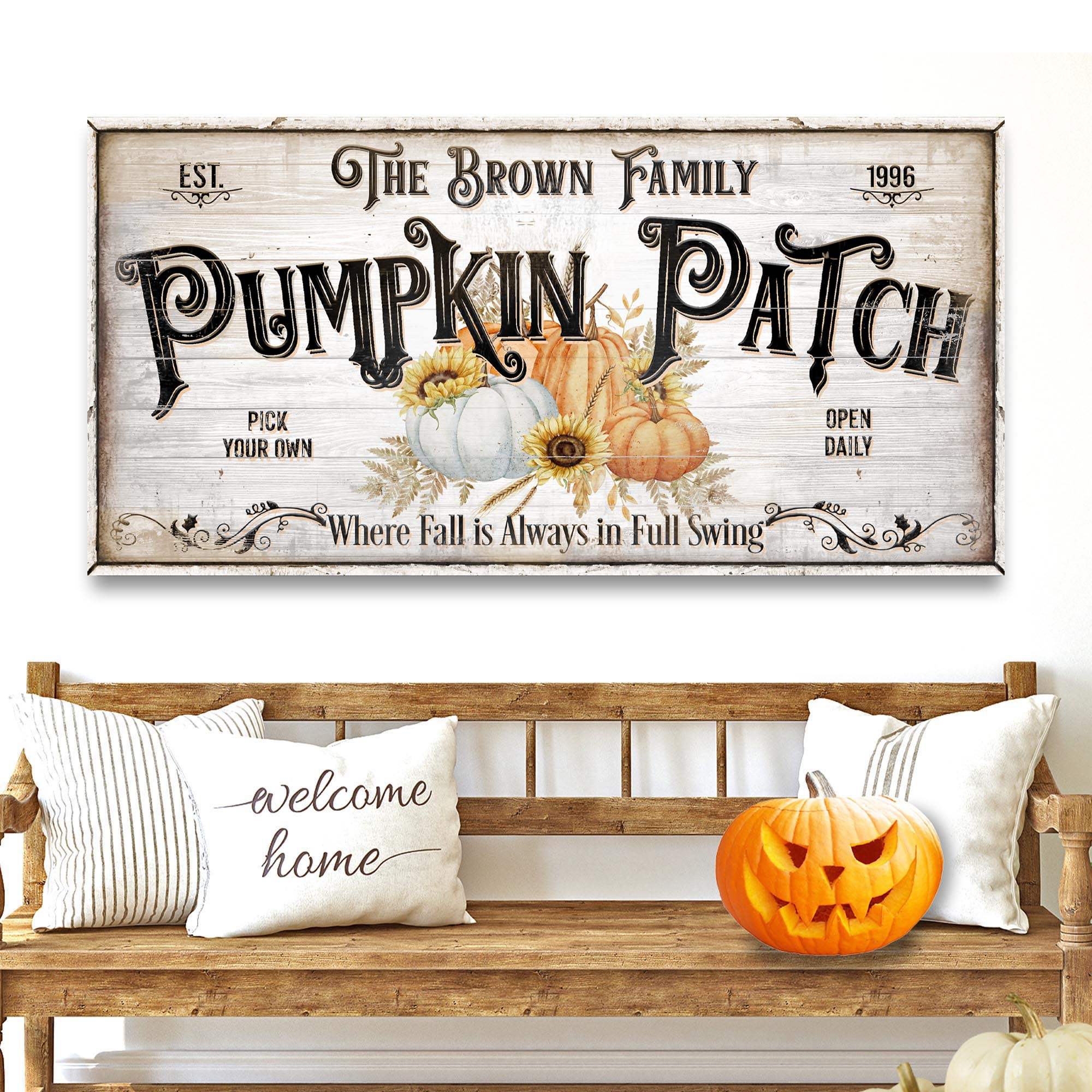 Personalized Pumpkin Patch Sign V - Tailored Canvases - Flyclothing LLC