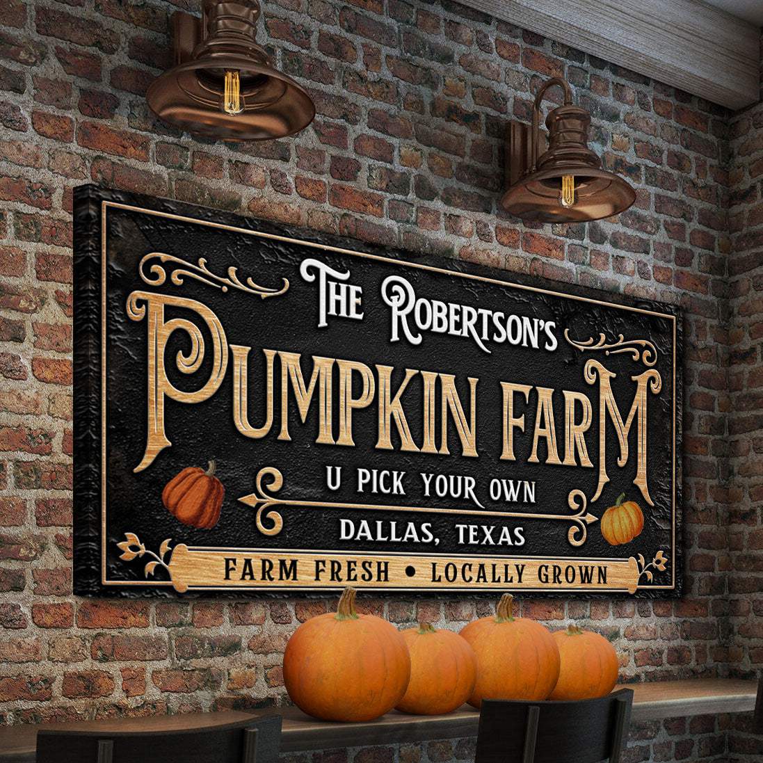 Personalized Pumpkin Farm Halloween Sign - Tailored Canvases - Flyclothing LLC