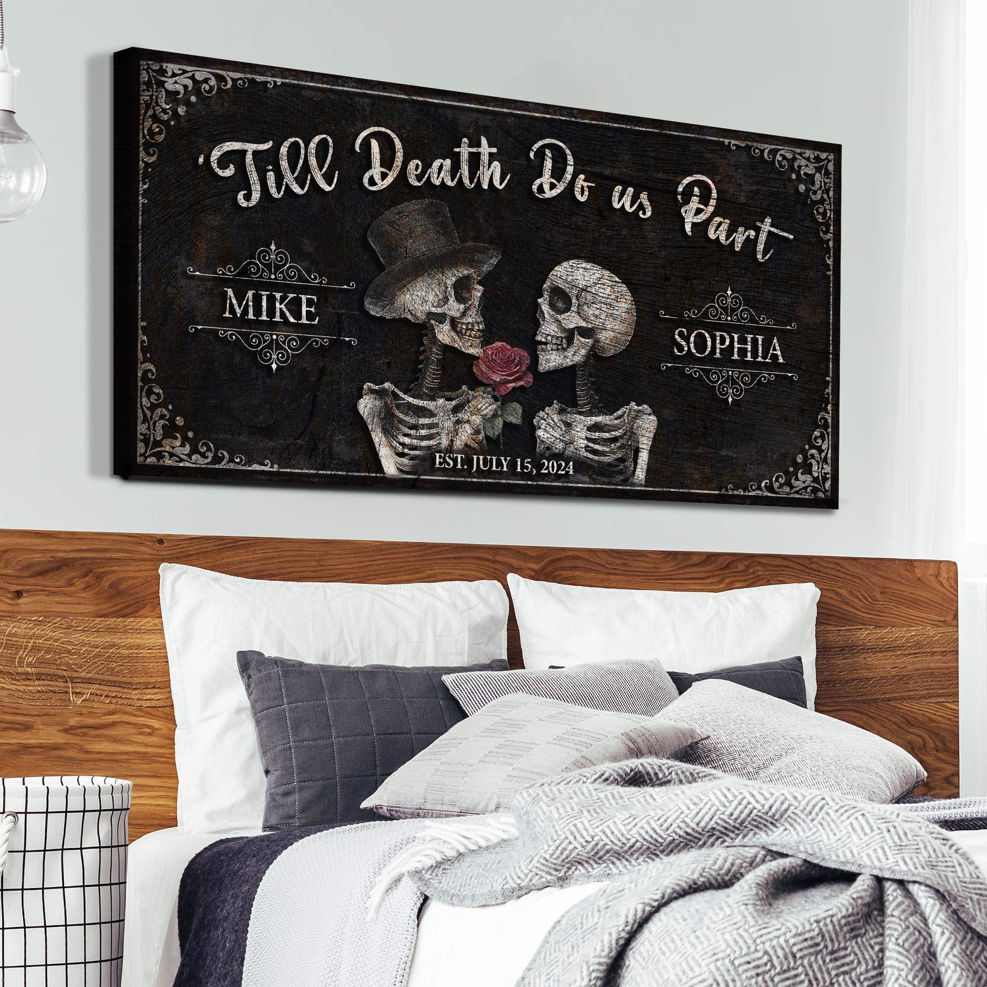 Till Death Do Us Part Skeleton Couple Sign III - Tailored Canvases - Flyclothing LLC